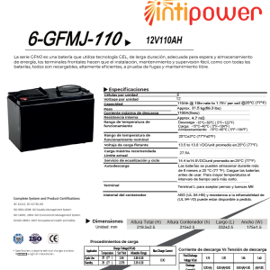 BATERIA GEL CICLO PROFUNDO 12V 110Ah‐INTIPOWER