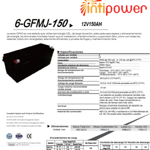 BATERIA GEL CICLO PROFUNDO 12V 150Ah‐INTIPOWER