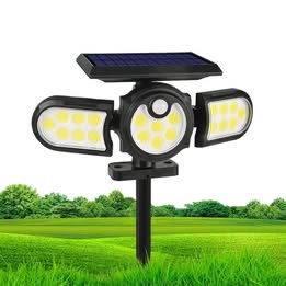 LAMPARA SOLAR DE 3 CABEZALES CON SENSOR DE MOVIMIENTO