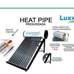 TERMA SOLAR LUXXOL HEAT PIPE 110 LITROS - ACERO INOX 316 - TANQUE 1.5MM - 10 TUBOS